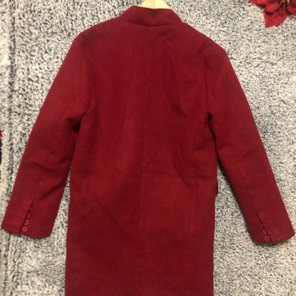 Wool Single Button Red Womens Mid Length Coat Size M in Excellent Used C… - Picture 6 of 9